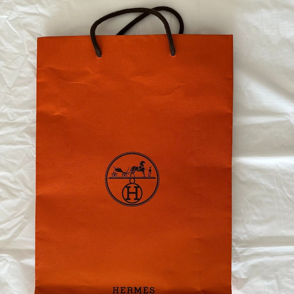 Hermes Shopping/Gift Bag Paper/Tote 17" x 3.5" x 11" Made in Spain